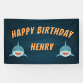 Shark Bait | Gepersonaliseerde verjaardag Spandoek (Horizontaal)