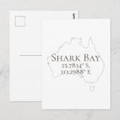 Shark Bay Australië Latitude & Lengtegraad Briefkaart (Voorkant / Achterkant)