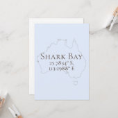 Shark Bay Australië Latitude & Lengtegraad Kaart (Voorkant / Achterkant in situ)