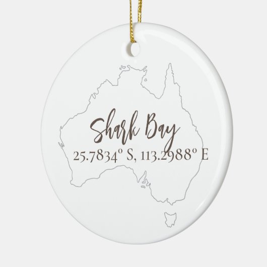 Shark Bay Australië Latitude & Lengtegraad Keramisch Ornament (Links)