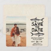 Shark Beach foto bruiloft Save The Date (Voorkant / Achterkant)
