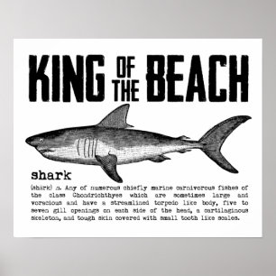  Shark Beach King met Shark Definition Poster