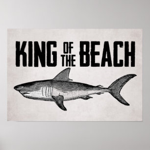  Shark Beach King Poster