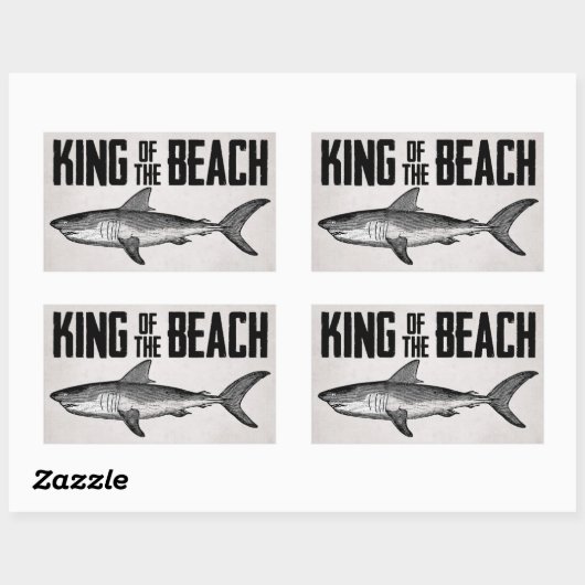  Shark Beach King Rechthoekige Sticker (Vel)