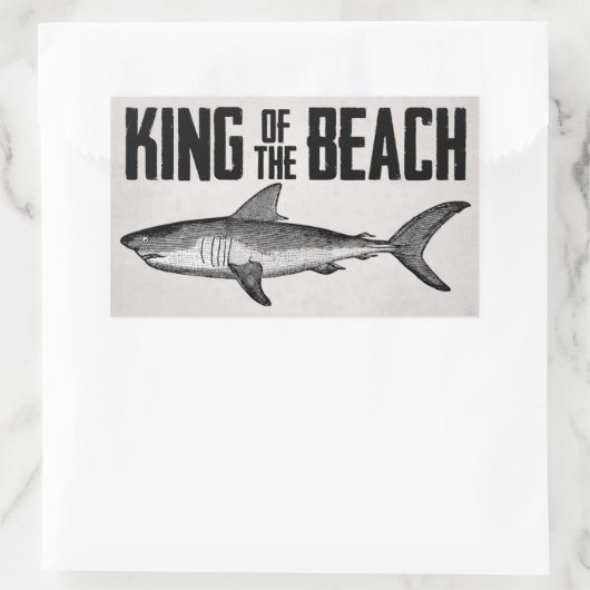  Shark Beach King Rechthoekige Sticker (Tas)