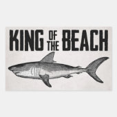  Shark Beach King Rechthoekige Sticker (Voorkant)