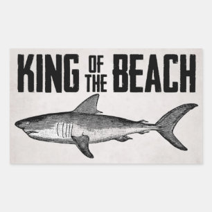 Shark Beach King Rechthoekige Sticker