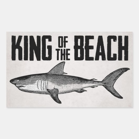  Shark Beach King Rechthoekige Sticker (Voorkant)