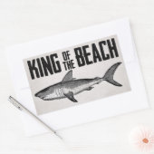  Shark Beach King Rechthoekige Sticker (Envelop)