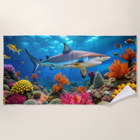 Shark Beach Towel Strandlaken (Voorkant)