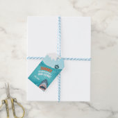 Shark bedankt labels Pool Party Bait Birthday Boy Cadeaulabel (Met Touw)