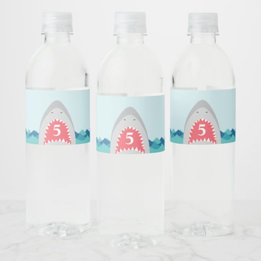Shark beet verjaarfeestje waterfles etiket (Flessen)