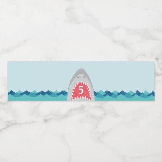 Shark beet verjaarfeestje waterfles etiket (Enkel label)