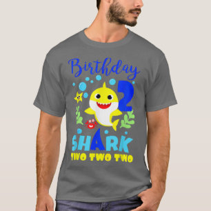 Shark Birthday 2 Years Old 2nd Birthday Matching F T-shirt