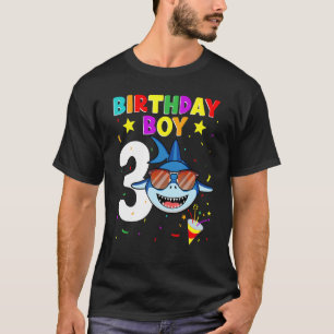 Shark Birthday 3 Years Old 3rd Birthday Boy Matchi T-shirt