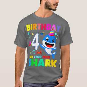 Shark Birthday 4 jaar oud op 4e verjaardag Matchin T-shirt