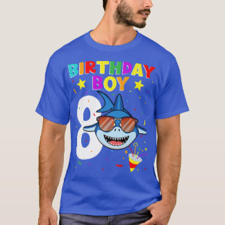 Shark Birthday 8 jaar oude 8th Birthday Boy Matchi T-shirt