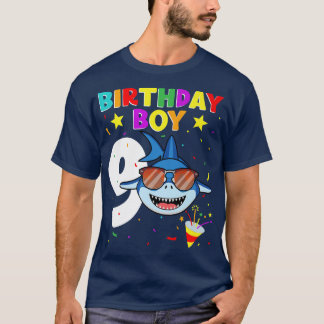 Shark Birthday 9 Years Old 9th Boy Matchi T-shirt