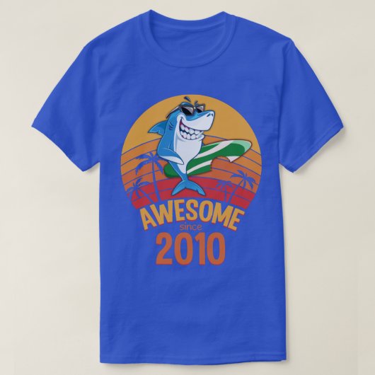Shark Birthday A jaar oud Surf Geweldige sinds AAA T-shirt (Design voorkant)
