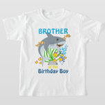 Shark Birthday Boy Brother shirt<br><div class="desc">Viel uw verjaardag met dit speciale T-shirt,  gepersonaliseerd ontwerp</div>