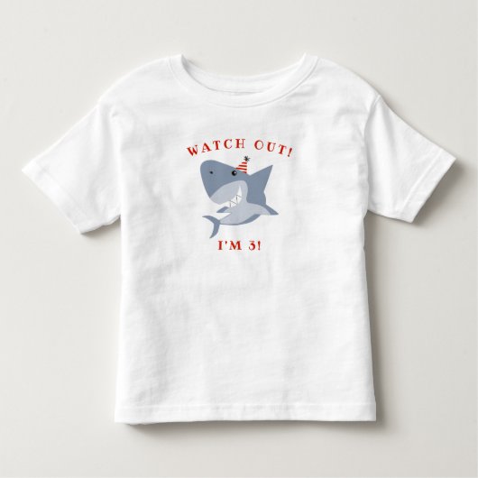 Shark Birthday Boy Kijk uit Kinder Shirts (Voorkant)