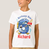 Shark Birthday Boy zesde T-shirt (Voorkant)