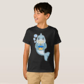 Shark Birthday Candle Cake T-shirt (Voorkant volledig)