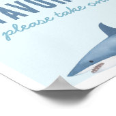 Shark Birthday Favors Sign Poster (Hoek)