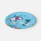 Shark Birthday First Bday Ocean Kinder Papieren Bordje (Gekanteld)
