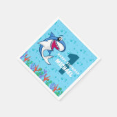 Shark Birthday First Bday Ocean Kinder Servet (Hoek)