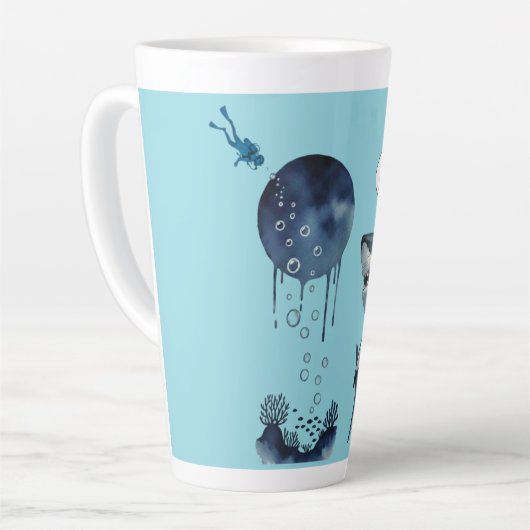 shark birthday gift  latte mok (Linkerhoek)