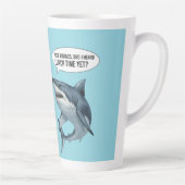 shark birthday gift  latte mok (Rechts)