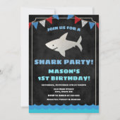 Shark Birthday Invitation Baby Shark Kaart (Voorkant)