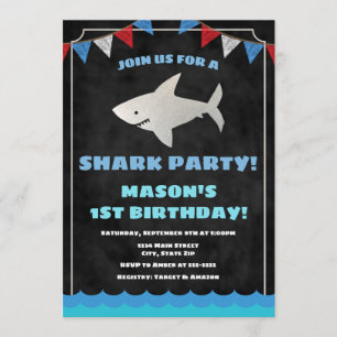 Shark Birthday Invitation Baby Shark Kaart