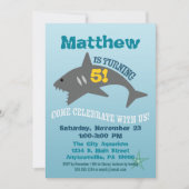 Shark Birthday Invitation Boy Aquarium Invite Kaart (Voorkant)