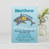 Shark Birthday Invitation Boy Aquarium Invite Kaart (Staand voorkant)