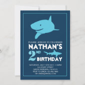 Shark Birthday Invitation for Boy Kaart (Voorkant)