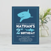 Shark Birthday Invitation for Boy Kaart (Staand voorkant)