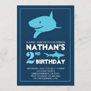 Shark Birthday Invitation for Boy Kaart