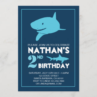 Shark Birthday Invitation for Boy Kaart
