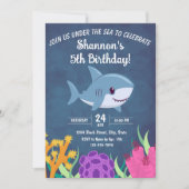 Shark Birthday Invitation Kaart (Voorkant)