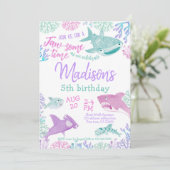 Shark Birthday Invitation Kaart (Staand voorkant)