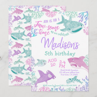 Shark Birthday Invitation Kaart