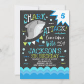 Shark Birthday Invitation Shark Pool Party Kaart (Voorkant)