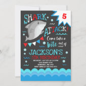 Shark Birthday Invitation Shark Pool Party Kaart (Voorkant)