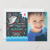 Shark Birthday Invitation Shark Pool Party Kaart (Voorkant)