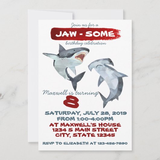 Shark Birthday Kaart (Voorkant)