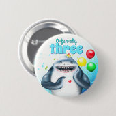 Shark Birthday Kinder Partij Ronde Button 5,7 Cm (Voorkant /achterkant)