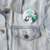 Shark Birthday Kinder Partij Ronde Button 5,7 Cm (In situ)