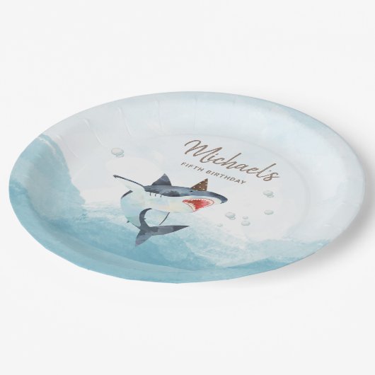 Shark Birthday Paper Bord (Gekanteld)